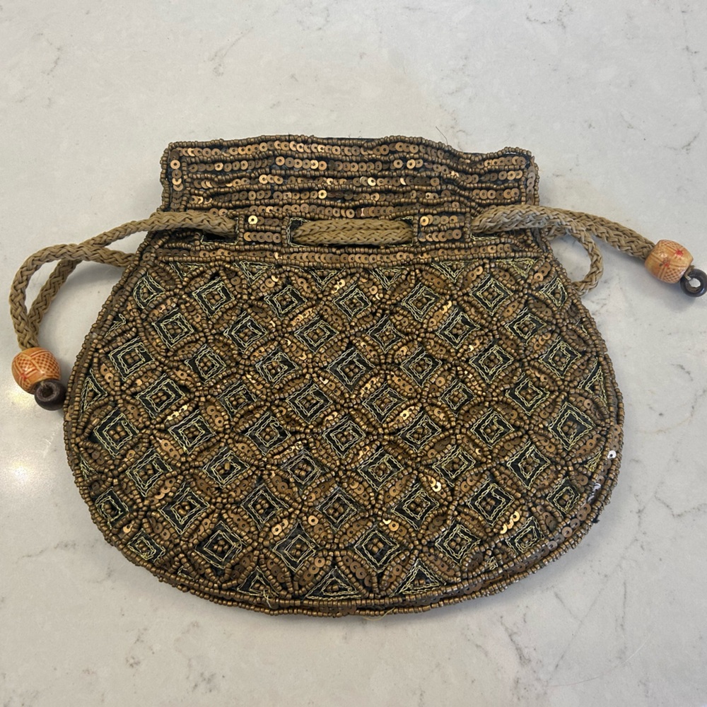 NWOT Handcrafted in India Beaded Handbag